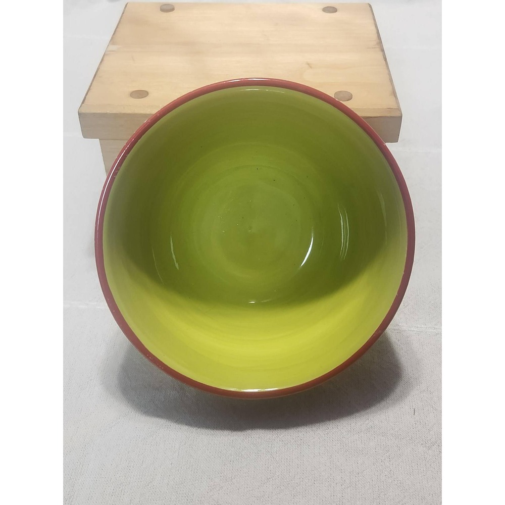 Certified International Nancy Green Striped Ceramic Bowl Red Green 6 Inch